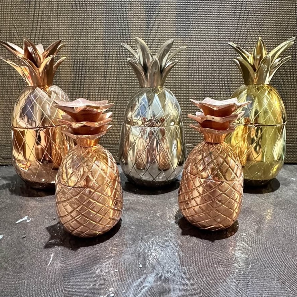 Brass Pineapple Home Accents Set